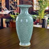 景德镇陶瓷器插花瓶钧瓷仿古开片花瓶现代家居客厅装饰品简约摆件