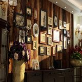 客厅餐厅大面积美式新中式明清古典乡村实木照片墙相框相片墙组合