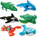 INTEX正品水上动物坐骑儿童成人戏水玩具大海龟蓝鲸海豚游泳坐圈