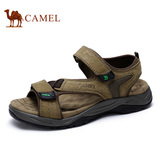 Camel/骆驼男鞋 2016新款夏季户外休闲头层牛皮魔术贴凉鞋