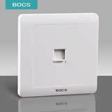 BOCS电源插座电话插座面板一位单电话插孔雅白86型网络插座面板