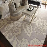 MISS Wang欧美时尚简约纯灰色花型客厅卧室纯手工腈纶地毯定制
