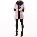 冬季新款女装毛呢外套韩版中长款呢子复古英伦风格子修身羊绒大衣