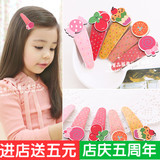 韩版儿童发饰头饰 女童发卡亚克力棒棒糖樱桃发夹BB夹子一的个