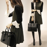 2015秋冬韩国新款长袖气质时尚显瘦背心裙两件套装连衣裙打底裙女