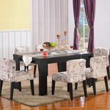 黑色橡木餐桌椅组合6人4人餐桌时尚简约餐边柜客厅全屋定制