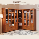 MUMU 现代中式实木家具 组合书柜 简约时尚 二门 三门 四门文件柜