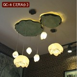 包邮LED艺术荷花吊灯 茶楼客厅餐厅楼梯灯饰 创意莲花新中式灯具