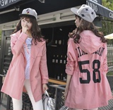 2016韩版新款少女春装初中高中女学生外套青少年春秋季中长款风衣
