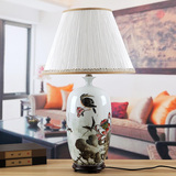 新中式陶瓷装饰田园台灯客厅 卧室床头灯具手绘青花 景德镇