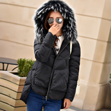 反季2015新款冬潮品牌女装斗篷a字型短款加厚超大毛领外套羽绒服