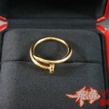 香港专柜Cartier卡地亚 JUSTE UN CLOU戒指B4092600 18K黄金 证书