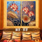 新款泰式油画东南亚风情装饰画客厅沙发背景走道卧室餐厅金箔画