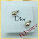 欧洲专柜 Dior迪奥 正品实体现货女士大小珍珠 金色耳环耳钉 两用