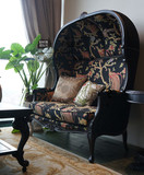 欧式尊贵双人太空椅 法式复古做旧实木雕花双人蛋壳椅 欧式形象椅