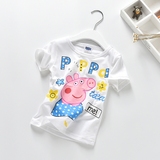 佩佩猪童装 peppa pig男童女童t恤小猪佩奇卡通夏季纯棉上衣T恤