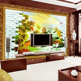 厂价定制墙纸壁纸壁画 卧室客厅电视沙发背景墙3D立体仙鹤梅花鹿