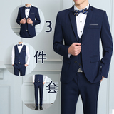 夏季男士西服套装韩版青年小码s号修身伴郎职业正装新郎结婚礼服
