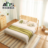 聚林氏家具实木床儿童松木床1.5m1.8米双人床床头柜床垫组合CQ1A