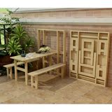 简约多功能宜家实木折叠餐桌椅组合小户型 家用简易长方形饭桌子