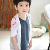 现货老圈儿韩国进口童装夏款儿童男童女童V领超薄针织开衫