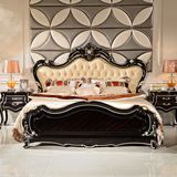 欧式床 法式床 新古典床 实木床 1.8米黑色奢华别墅床 婚床 新款