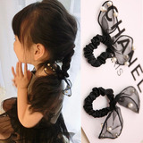 韩国发饰儿童亲子兔耳朵蕾丝花边发圈珍珠头花橡皮筋头饰品