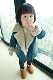 冬季女童韩版牛仔羊羔绒外套1岁女宝宝女婴幼儿童加厚拉链衫秋天