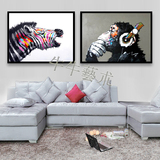 现代简约装饰画艺术动物手绘抽象画客厅沙发墙画 电表箱玄关挂画