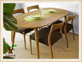 实木餐桌椅组合美国橡木圆桌不折叠伸缩白橡木组装饭桌子现代餐桌
