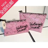 新款VS维多利亚的秘密PVC蕾丝大容量防水化妆包收纳包手拿包包邮