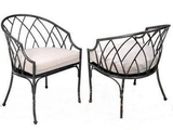 欧式铁艺户外椅子休闲会客餐厅椅 阳台庭院椅 靠背带坐垫咖啡厅倚