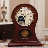 欧式高档仿古实木座钟美式复古客厅桌面时钟创意摆钟座钟家居摆件