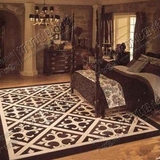 欧式几何格子宜家地毯客厅茶几沙发地毯卧室床边玄关手工腈纶地毯