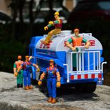 儿童大工程车邮政车玩具宝宝音乐故事消防车洒水车警车模型 惯性