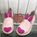Kiss Kitty正品代购2015秋款兔耳朵漆皮平底拼色女单鞋S55191-04