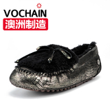Vochain/梵纪新品豆豆鞋女羊皮毛一体厚底真皮韩版加绒冬季棉鞋