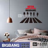 bigbang海报墙贴韩国明星十周年专辑海报剪影贴纸纪念版酒吧贴
