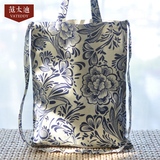 中国风布语原创自制斜挎手工布袋 棉麻包包单肩布包学生手拎包