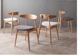 新款日式实木环保餐椅/书椅白橡木简约复古咖啡椅/靠背椅家具特价