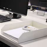 桌面办公室白色文件资料单层商务A4纸托盘档案架座收纳盒创意