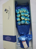 花的嫁衣21朵蓝色玫瑰香皂花礼盒花束