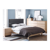 重庆宜家家居IKEA代购OPPLAND奥普床架橡木贴面简约双人单人床