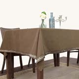 新中式古典餐桌布桌旗酒店会议台布茶几垫咖啡厅桌布长方形纯色麻