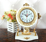 欧式时尚个性座钟摆件静音创意家居装饰品摆放客厅书房桌面的钟表