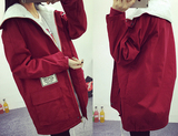 韩版冬季羊羔毛棉衣女装中长款冬天学生学院风韩国冬装加厚外套潮