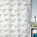 瑞士品牌SPIRELLA斑点狗Doggi浴室环保PEVA塑料浴帘防水防霉包邮
