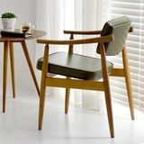 北欧宜家沙发椅电脑椅单人时尚复古沙发椅休闲咖啡椅纯实木餐桌椅