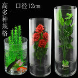 超大圆柱直筒玻璃花瓶高身落地大花瓶富贵竹花瓶摆件