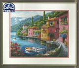 法国正品DMC十字绣套件 风景油画客厅欧式 欧洲海边小镇 海港特价